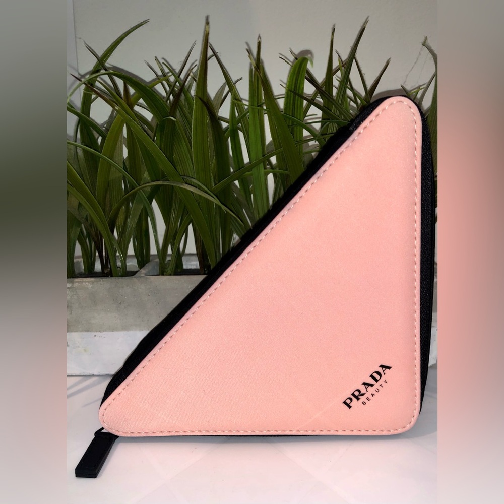 Prada Beauty Pink and Black Geometric Triangular Pouch - Picture 14 of 14